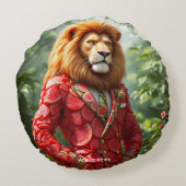 Fantasy Cute Lion Watermelon Suit ラウンドクッション (裏面)