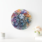 Fantasy Cute Melting Wax Lion ラージ壁時計 (ホーム)