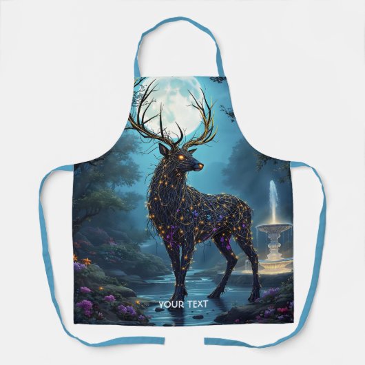 Fantasy Cute Moon Deer Night エプロン (正面)