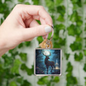 Fantasy Cute Moon Deer Night キーホルダー (手)