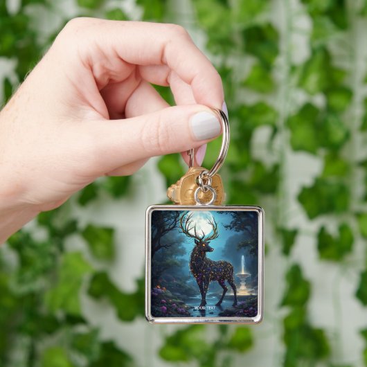 Fantasy Cute Moon Deer Night キーホルダー (手)