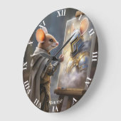 Fantasy Cute Mouse Painting Mouse ラージ壁時計 (傾斜)