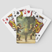 Fantasy Cute Neandertals Playing Tennis トランプ (裏面)