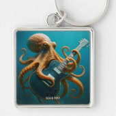 Fantasy Cute Octopus Playing Guitar キーホルダー (正面)