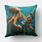 Fantasy Cute Octopus Playing Guitar クッション (裏面)