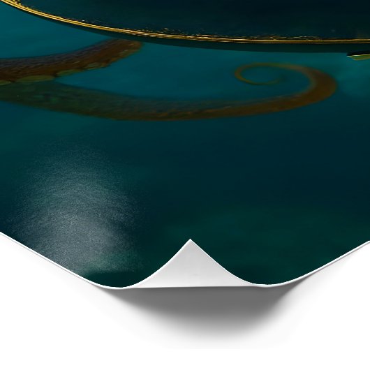 Fantasy Cute Octopus Playing Guitar ポスター (コーナー)