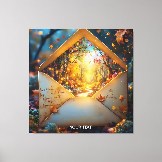 Fantasy Cute Old Autumn Envelope キャンバスプリント (正面)