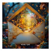 Fantasy Cute Old Autumn Envelope ポスター (正面)