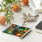 Fantasy Cute Orange Green Girl  キーホルダー (側面)