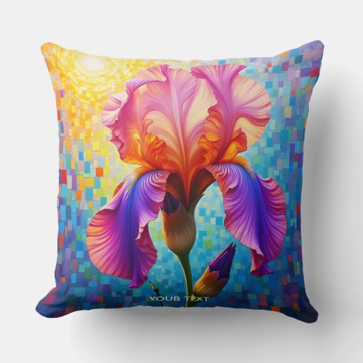 Fantasy Cute  Orange Pink Flower クッション (正面)