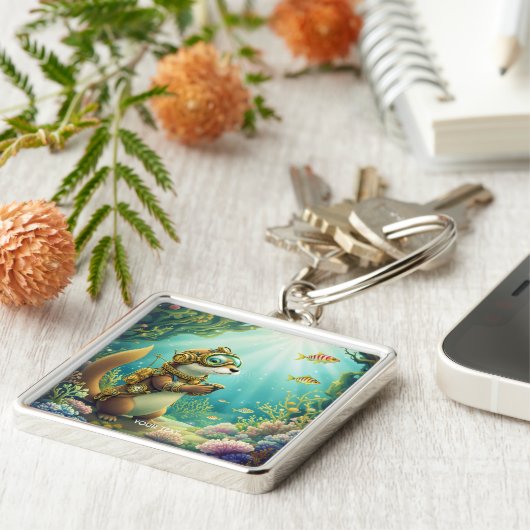 Fantasy Cute Otter Steampunk Suit キーホルダー (側面)