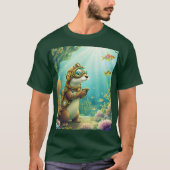 Fantasy Cute Otter Steampunk Suit Tシャツ (正面)