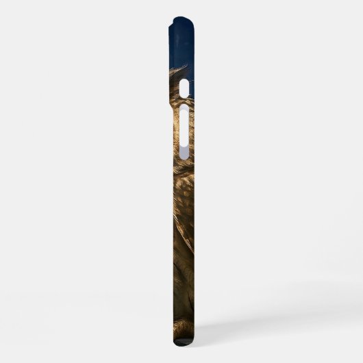 Fantasy Cute Owl Telescope Night  iPhoneケース (左側面)