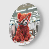 Fantasy Cute Paper Clip Bear ラージ壁時計 (傾斜)