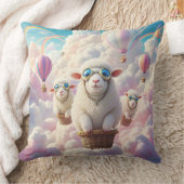 Fantasy Cute Pastel Family Sheep クッション (ブランケット)