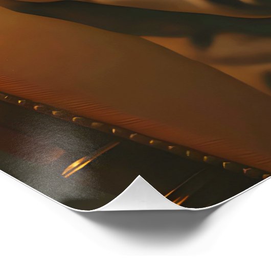 Fantasy Cute Piano Racoon Playing ポスター (コーナー)