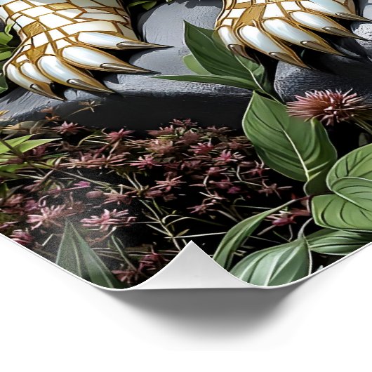 Fantasy Cute Playful Otter Sculpture ポスター (コーナー)