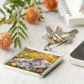 Fantasy Cute Rabbit Painter Flowers キーホルダー (側面)