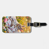 Fantasy Cute Rabbit Painter Flowers ラゲッジタグ (正面横)
