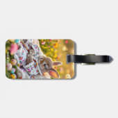 Fantasy Cute Rabbit Painter Flowers ラゲッジタグ (裏面横)