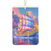 Fantasy Cute Rainbow Colors Ship カーエアーフレッシュナー (裏面)