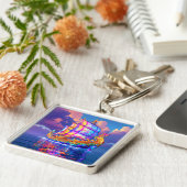 Fantasy Cute Rainbow Colors Ship キーホルダー (側面)