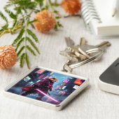 Fantasy Cute Samurai Red Panda キーホルダー (側面)