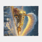 Fantasy Cute Sky Train Village フリースブランケット (正面(横))