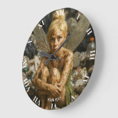 Fantasy Cute Small Dirty Creature ラージ壁時計 (傾斜)