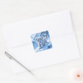 Fantasy Cute Snow Baby Leopard スクエアシール (封筒)