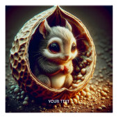 Fantasy Cute  Squirrel Inside Shell ポスター (正面)