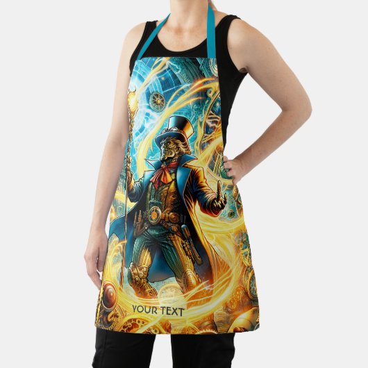 Fantasy Cute Steampunk Time Wizard エプロン (インサイチュ)