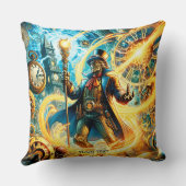 Fantasy Cute Steampunk Time Wizard クッション (裏面)