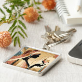 Fantasy Cute Striking Woman Profile キーホルダー (側面)