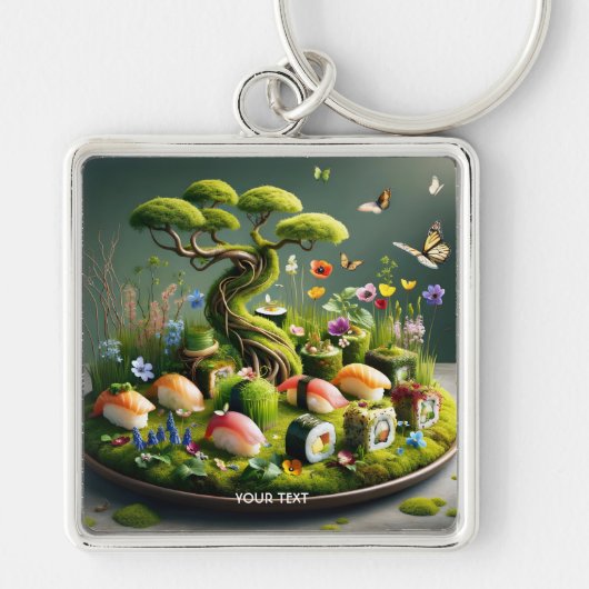 Fantasy Cute Sushi Japanese Landscape キーホルダー (正面)