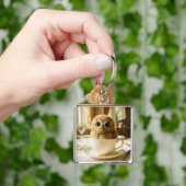 Fantasy Cute Tea Owl Baby キーホルダー (手)