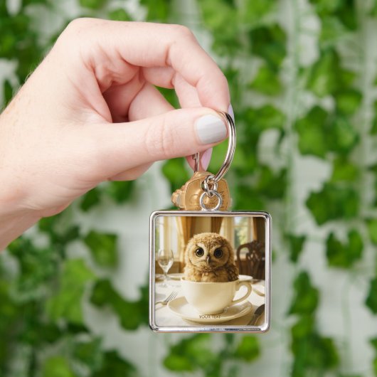 Fantasy Cute Tea Owl Baby キーホルダー (手)