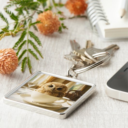 Fantasy Cute Tea Owl Baby キーホルダー (側面)