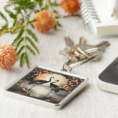 Fantasy Cute Two Black Cranes キーホルダー (側面)