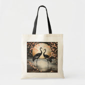Fantasy Cute Two Black Cranes トートバッグ (正面)