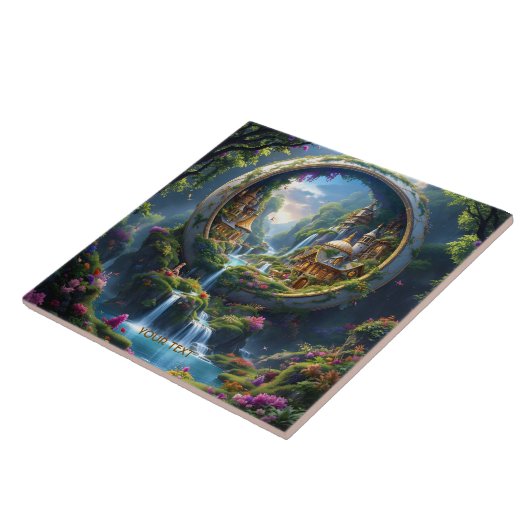 Fantasy Cute Village Tiny City  . Perfect As A Bir タイル (側面)