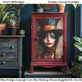Fantasy Dark Gothic Alice Portrait DW5B Decoupage 薄葉紙