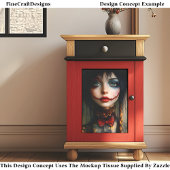 Fantasy Dark Gothic Alice Portrait DW5B Decoupage 薄葉紙