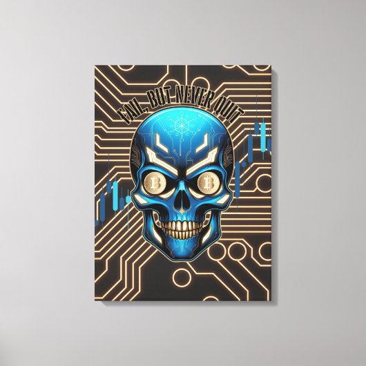 Fantasy Design | Crypto Btc | Motivation | Blue キャンバスプリント (正面)