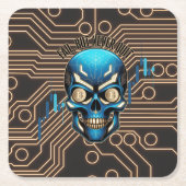 Fantasy Design | Crypto Btc | Motivation | Blue スクエアペーパーコースター (正面)