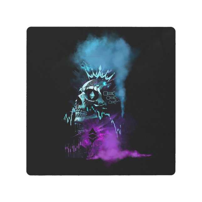 Fantasy Design | Cryptocurrency | Ethereum メタルプリント (正面)