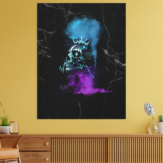 Fantasy Design | Cryptocurrency | Ethereum Marble キャンバスプリント (インサイチュ (リビング))