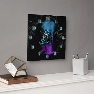 Fantasy Design | Cryptocurrency | Ethereum Marble  スクエア壁時計