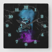 Fantasy Design | Cryptocurrency | Ethereum Marble スクエア壁時計 (正面)