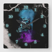 Fantasy Design | Cryptocurrency | Ethereum Marble スクエア壁時計 (正面)